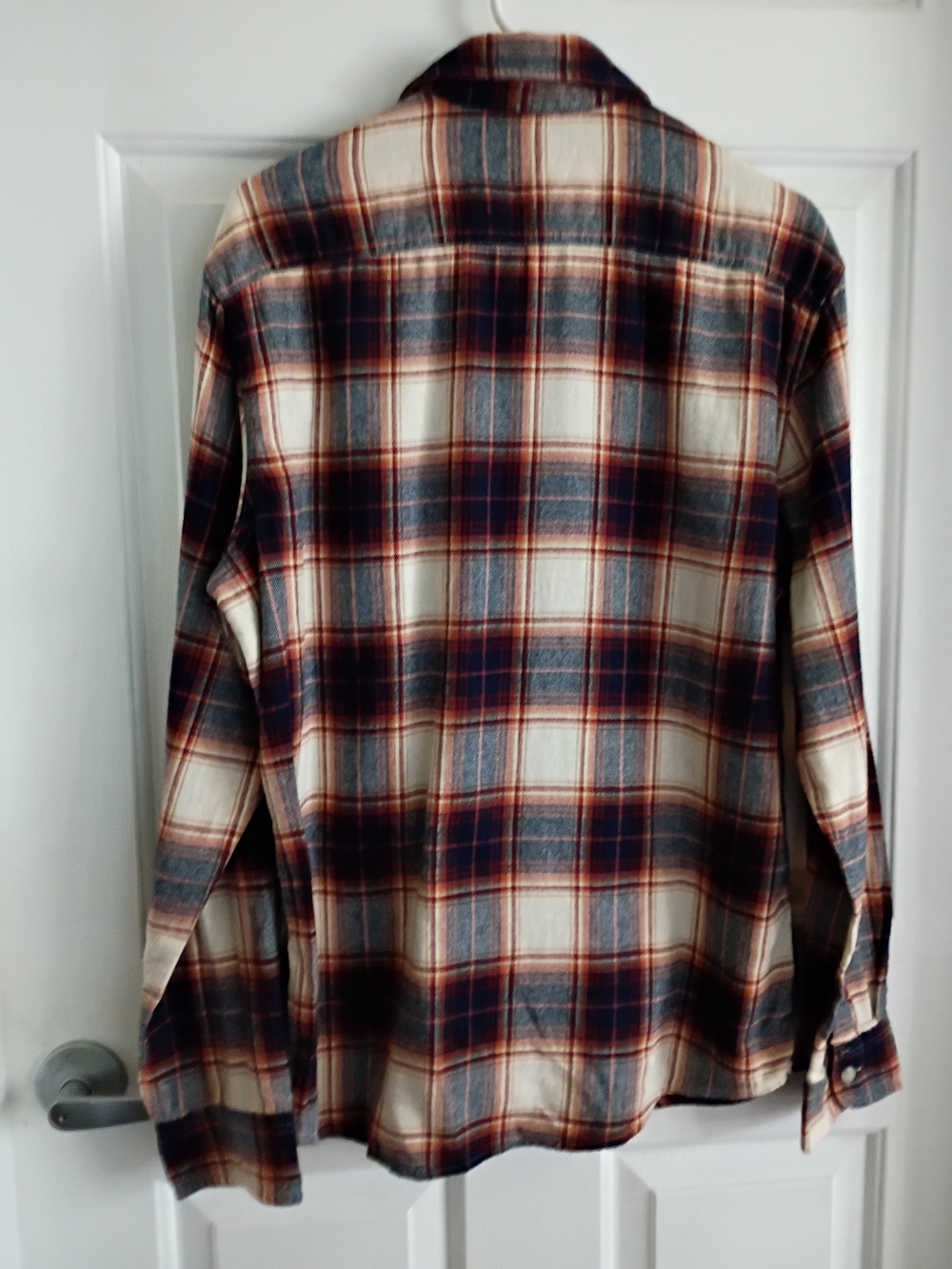 Sonoma Men's Beige Plaid Flannel Shirt - Picture 7 of 8